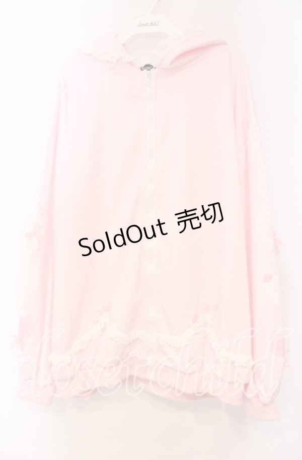 画像1: ACDC RAG / ホイップネコ ZIPパーカー  ピンク O-25-11-04-013-PU-TO-OW-OS (1)