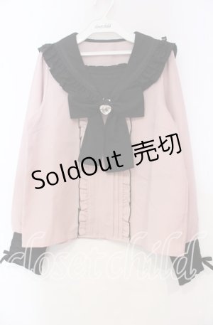 画像: DearMyLove / セーラーレースフリルビジューブラウス M ピンク O-25-11-04-014-EL-BL-OW-OS