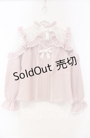 画像: DearMyLove / レースフリルポンポンリボンブラウス M ピンク O-25-11-04-016-EL-BL-OW-OS