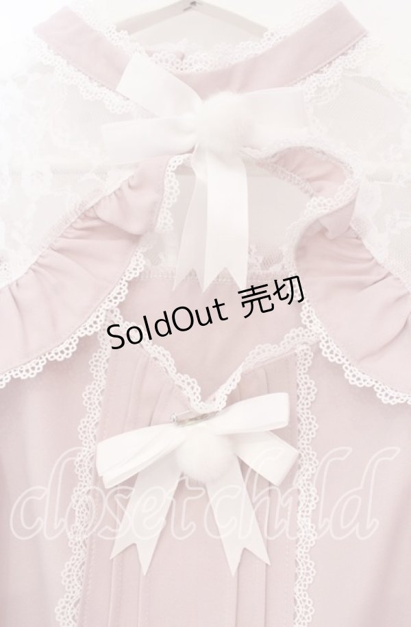 画像2: DearMyLove / レースフリルポンポンリボンブラウス M ピンク O-25-11-04-016-EL-BL-OW-OS (2)