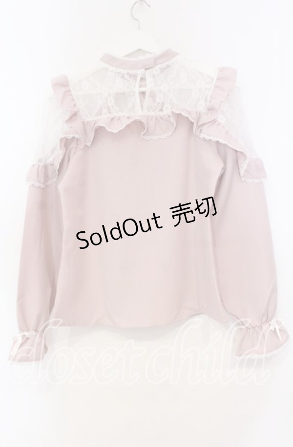 画像3: DearMyLove / レースフリルポンポンリボンブラウス M ピンク O-25-11-04-016-EL-BL-OW-OS (3)
