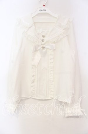 画像: DearMyLove / 推しリボンテーラードセーラー襟ブラウス M シロ O-25-11-04-017-EL-BL-OW-OS