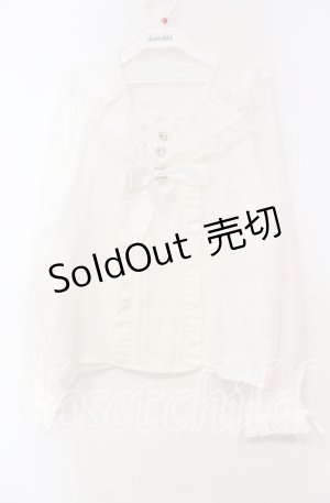画像: DearMyLove / 推しリボンテーラードセーラー襟ブラウス M シロ O-25-11-04-017-EL-BL-OW-OS