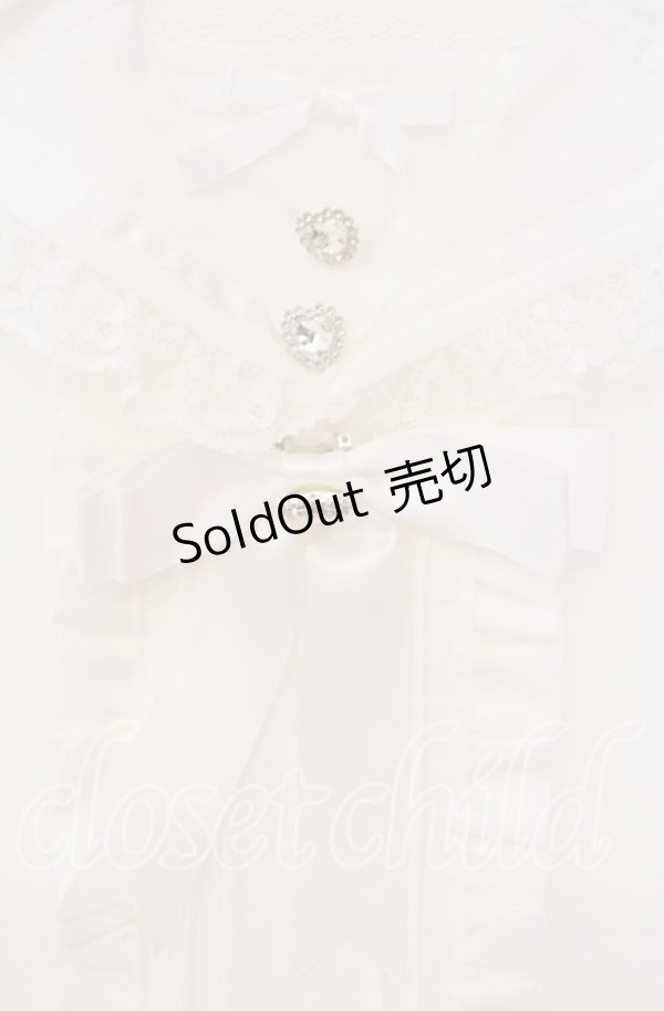 画像2: DearMyLove / 推しリボンテーラードセーラー襟ブラウス M シロ O-25-11-04-017-EL-BL-OW-OS (2)