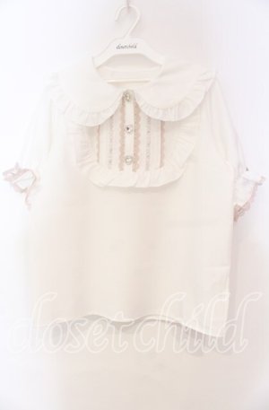 画像: DearMyLove / ヨークフリルはしごレースうさみみブラウス M シロ×ピンク O-25-11-04-018-EL-BL-OW-OS