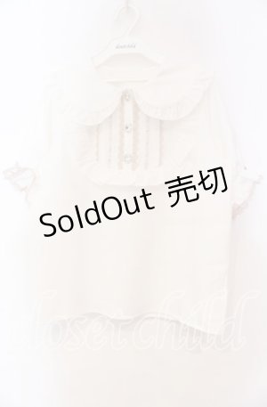 画像: 【SALE】DearMyLove / ヨークフリルはしごレースうさみみブラウス M シロ×ピンク O-25-11-04-018-EL-BL-OW-ZT249