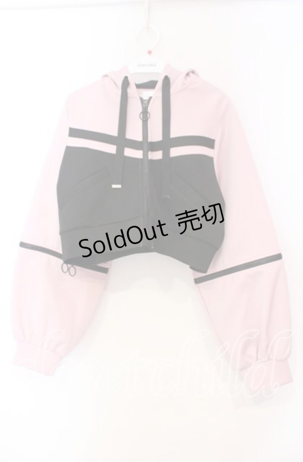 画像1: DearMyLove / 小悪魔ジャージデザインショートパーカー M〜L ピンク×クロ O-25-11-04-021-EL-JA-OW-OS (1)