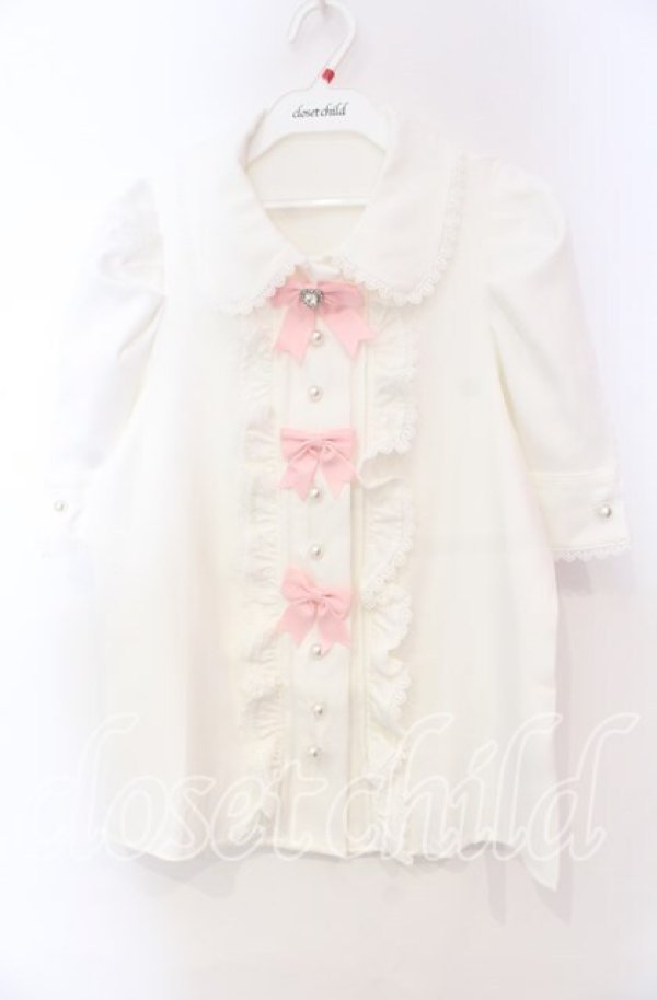 画像1: DearMyLove / マトンスリーブブラウス M シロ×ピンク O-25-11-04-024-EL-BL-OW-ZT250 (1)