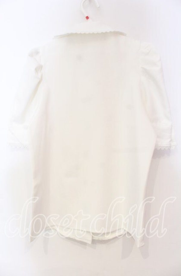 画像3: DearMyLove / マトンスリーブブラウス M シロ×ピンク O-25-11-04-024-EL-BL-OW-ZT250 (3)