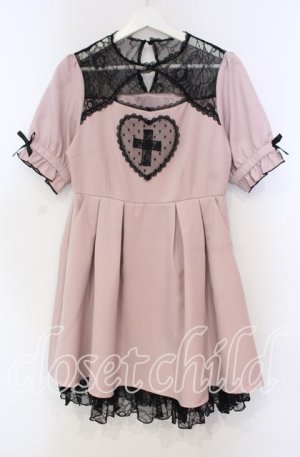 画像: DearMyLove / 闇十字架ハートドットワンピース M ピンク O-25-11-04-026-EL-OP-OW-OS