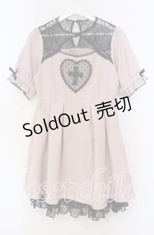 画像: 【SALE】DearMyLove / 闇十字架ハートドットワンピース M ピンク O-25-11-04-026-EL-OP-OW-ZT178