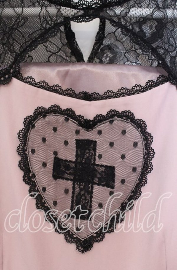 画像2: DearMyLove / 闇十字架ハートドットワンピース M ピンク O-25-11-04-026-EL-OP-OW-ZT178 (2)