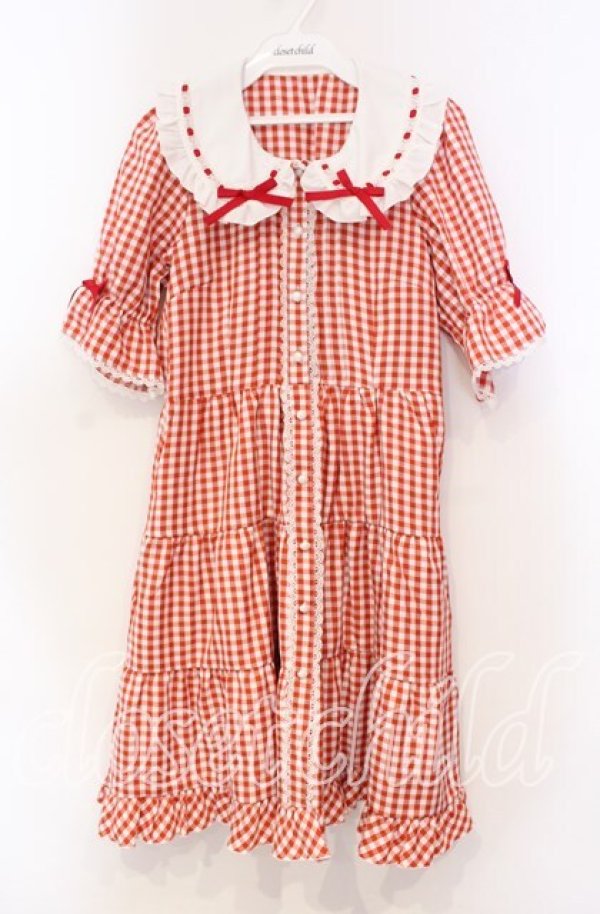 画像1: DearMyLove / 選べる丈ティアードワンピース M アカ O-25-11-04-027-EL-OP-OW-ZT249 (1)