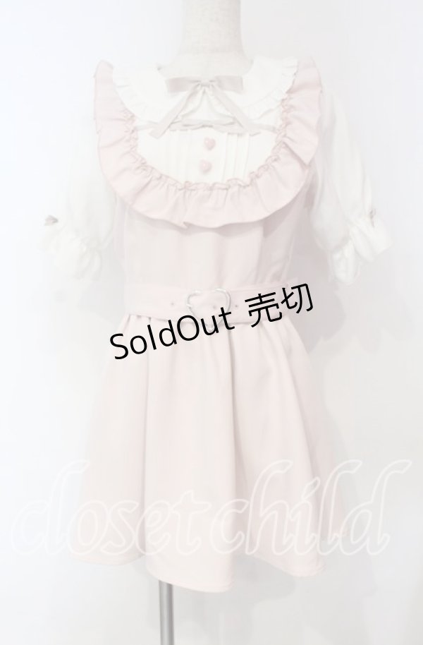 画像1: DearMyLove / お茶会フリルハートリボンワンピース M　ミニ丈 ピンク O-25-11-04-029-EL-OP-OW-OS (1)