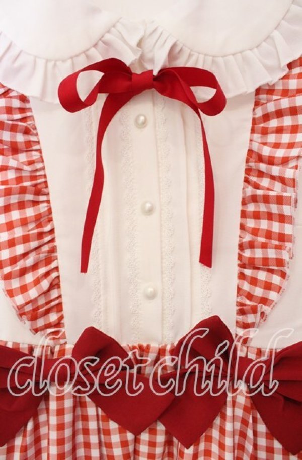 画像2: DearMyLove / サスジャンスカ重ね着フリルワンピース M アカ O-25-11-04-030-EL-OP-OW-ZT247 (2)