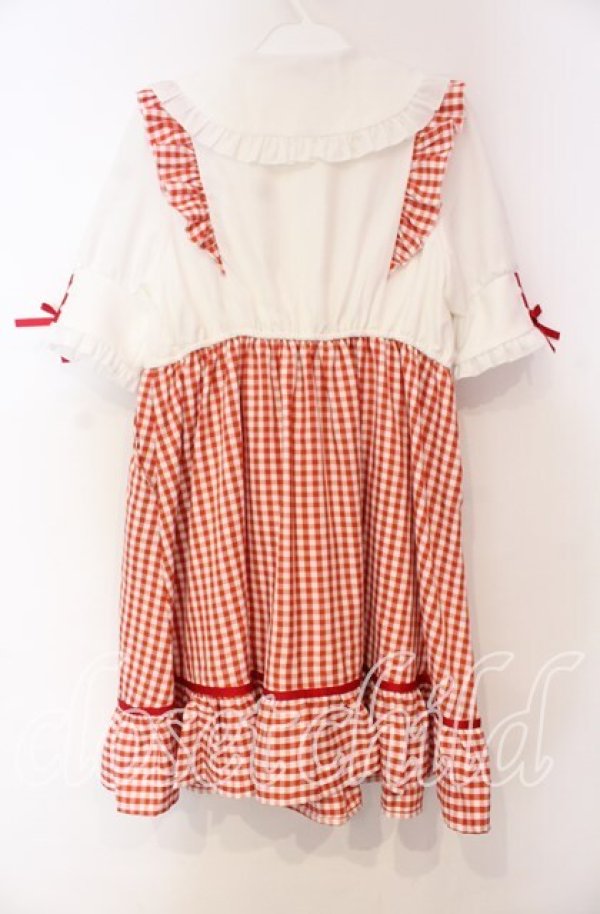 画像3: DearMyLove / サスジャンスカ重ね着フリルワンピース M アカ O-25-11-04-030-EL-OP-OW-ZT247 (3)