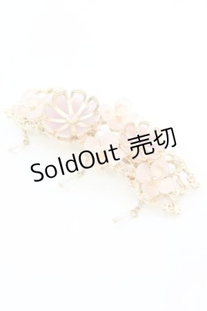 画像: 【SALE】axes femme / コスモスモチーフバレッタ  ゴールド×ピンク O-25-11-06-044-AX-AC-IG-ZT422-F003