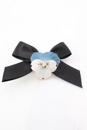 画像: PINK HOUSE / パンジーコサージュ2WAYミニブローチ  クロ O-25-11-06-051-LO-AC-OW-OS