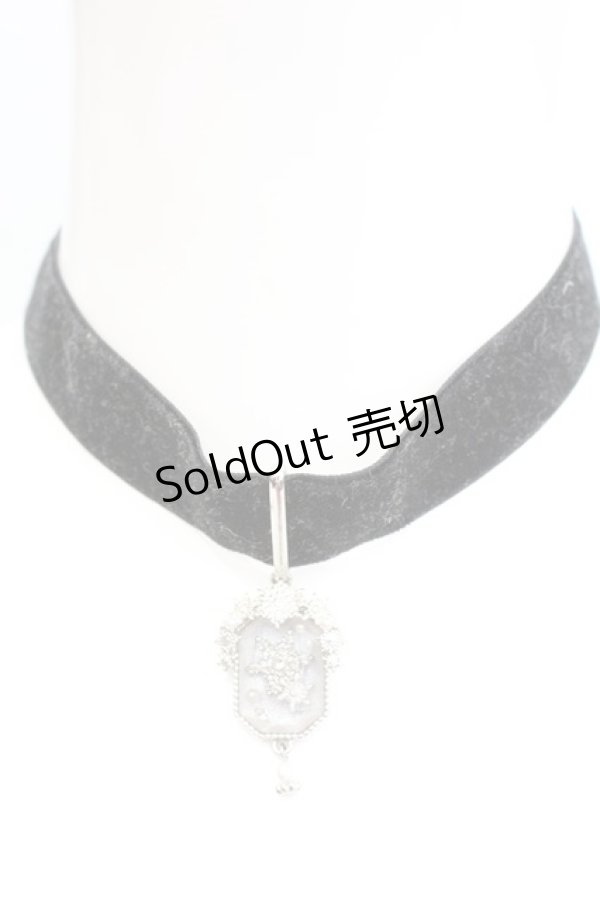 画像2: axes femme / スノークリスタルチョーカー  シルバー×クロ O-25-11-06-062-AX-AC-IG-OS (2)