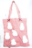 画像1: merry jenny / ギンガムもこもこmiffyトート  アカ O-25-11-06-067-LO-BG-IG-OS (1)