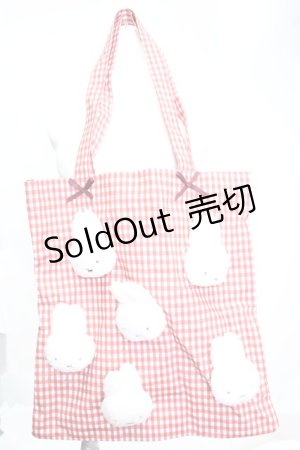 画像: merry jenny / ギンガムもこもこmiffyトート  アカ O-25-11-06-067-LO-BG-IG-OS