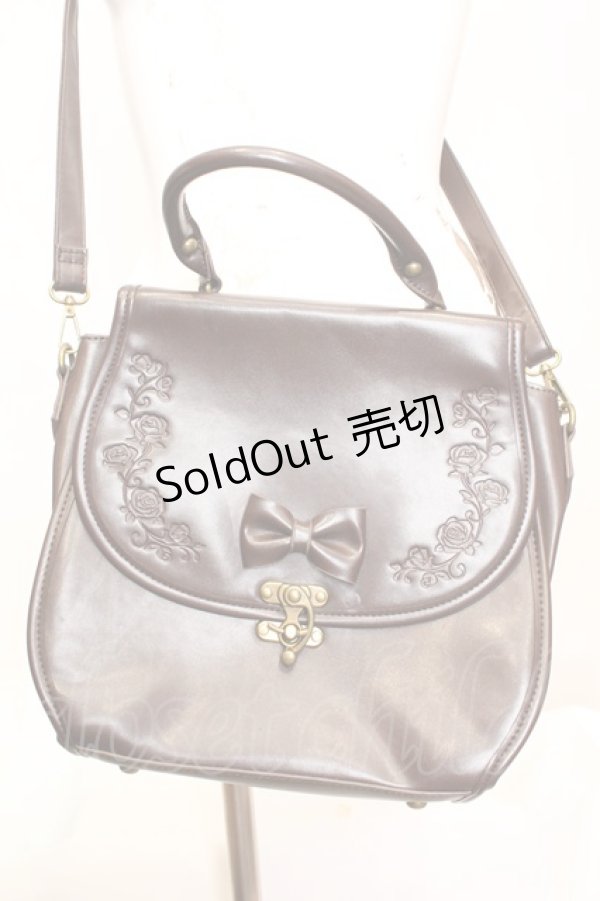 画像1: axes femme POETIQUE / クラシカル型押しバッグ  ブラウン O-25-11-06-069-AX-BG-IG-OS (1)