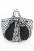 画像1: KANEKO ISAO / ギンガムトートバッグ  クロ×シロ O-25-11-06-070-EL-BG-IG-OS (1)