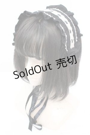 画像: metamorphose / ハートはしごレースヘッドドレス  クロ×オフ O-25-11-06-010-ME-AC-IG-OS