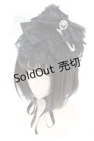 画像: MARBLE / アンティークブローチ付きゴシック調ヘッドドレス  ブラック O-25-11-06-012-GO-AC-IG-OS