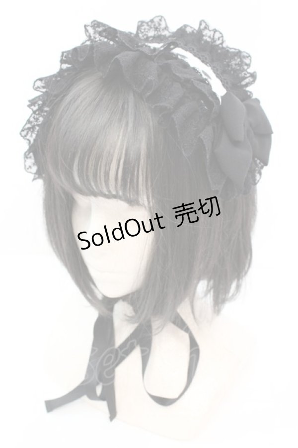 画像1: Vallee lys / Lace Enchantment Headdress  ブラック×ホワイト O-25-11-06-013-GO-AC-IG-OS (1)