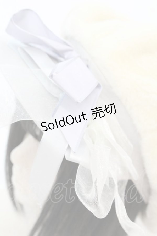 画像2: MILK / ファーリボンキャスケット  アイボリー O-25-11-06-014-ML-AC-IG-OS (2)