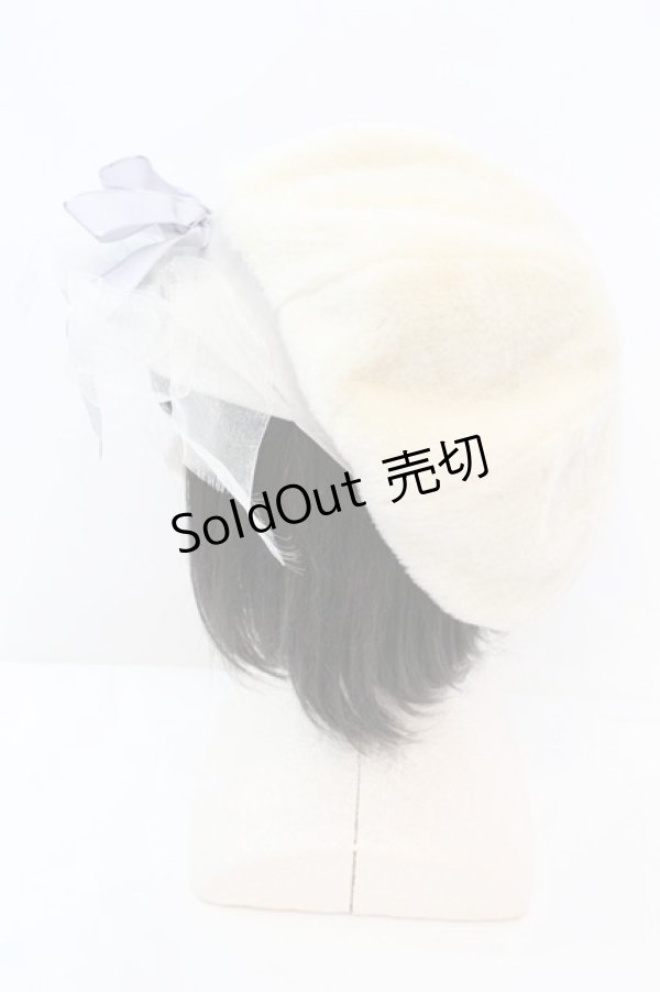 画像3: MILK / ファーリボンキャスケット  アイボリー O-25-11-06-014-ML-AC-IG-OS (3)