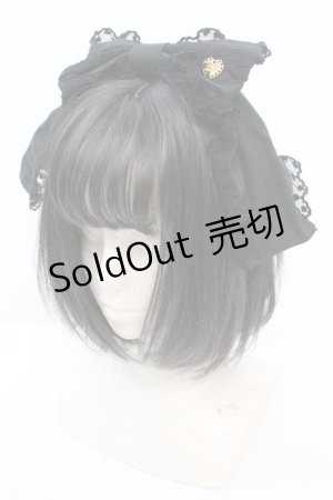 画像: Angelic Pretty / レースハートチャームくるりんカチューシャ  クロ O-25-11-06-002-AP-AC-IG-OS