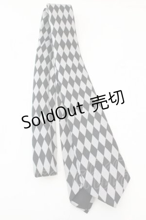 画像: BPN FOR MEN / ダイヤジャガードネクタイ  ブラック×シルバー O-25-11-06-020-GO-ZA-IG-OS