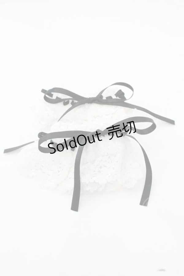 画像1: BABY,THE STARS SHINE BRIGHT / トーションレースお袖とめ  シロ×クロ O-25-11-06-025-BA-ZA-IG-OS (1)