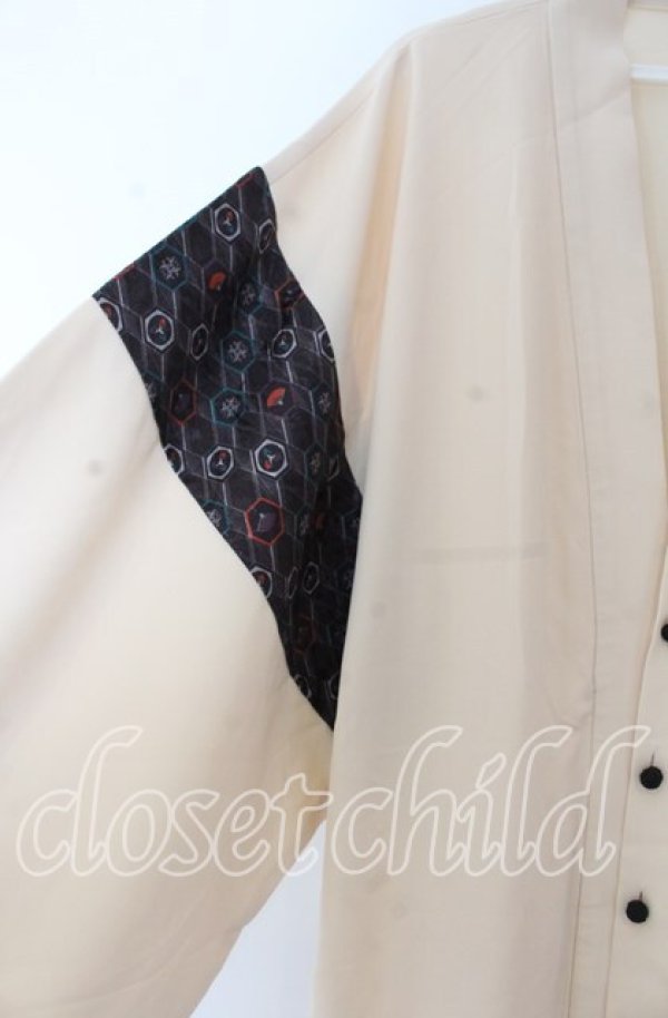 画像2: AXES-X / 小紋柄羽織 L アイボリー O-25-11-07-047-LO-TO-IG-OS (2)