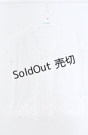 画像: KANEKO ISAO / ピンタック使い半袖プルブラウス  シロ O-25-11-07-049-EL-BL-OW-OS