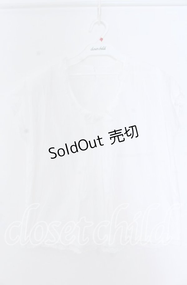 画像1: KANEKO ISAO / ピンタック使い半袖プルブラウス  シロ O-25-11-07-049-EL-BL-OW-OS (1)