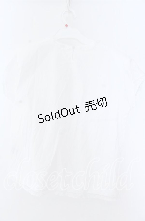 画像2: KANEKO ISAO / ピンタック使い半袖プルブラウス  シロ O-25-11-07-049-EL-BL-OW-OS (2)