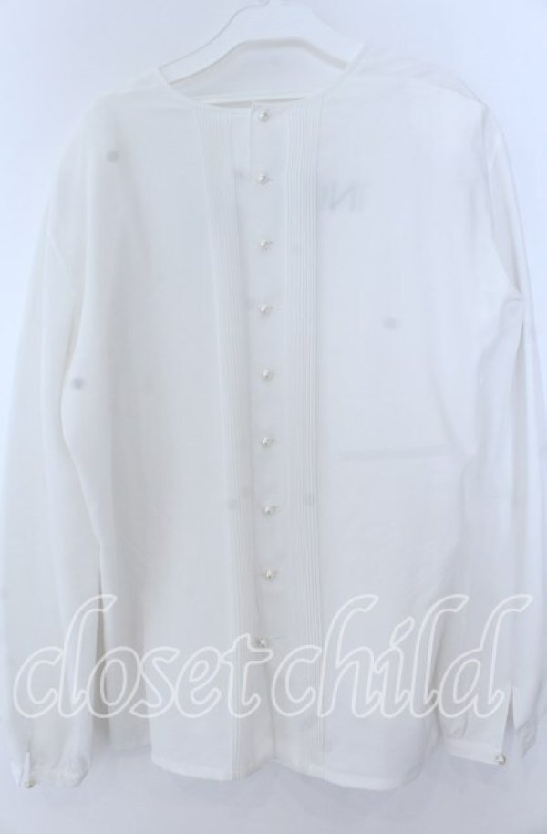 画像2: INGEBORG / ロゴptブラウス  シロ O-25-11-07-050-LO-BL-OW-ZT313 (2)