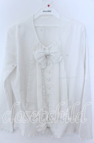 画像: INGEBORG / タック＆リボン使いブラウス  シロ O-25-11-07-051-LO-BL-OW-OS