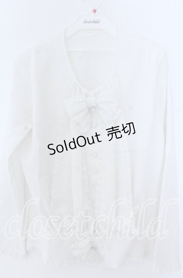 画像1: INGEBORG / タック＆リボン使いブラウス  シロ O-25-11-07-051-LO-BL-OW-OS (1)