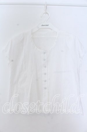 画像: KANEKO ISAO / フロントピンタック半袖ブラウス  シロ O-25-11-07-052-EL-BL-OW-OS