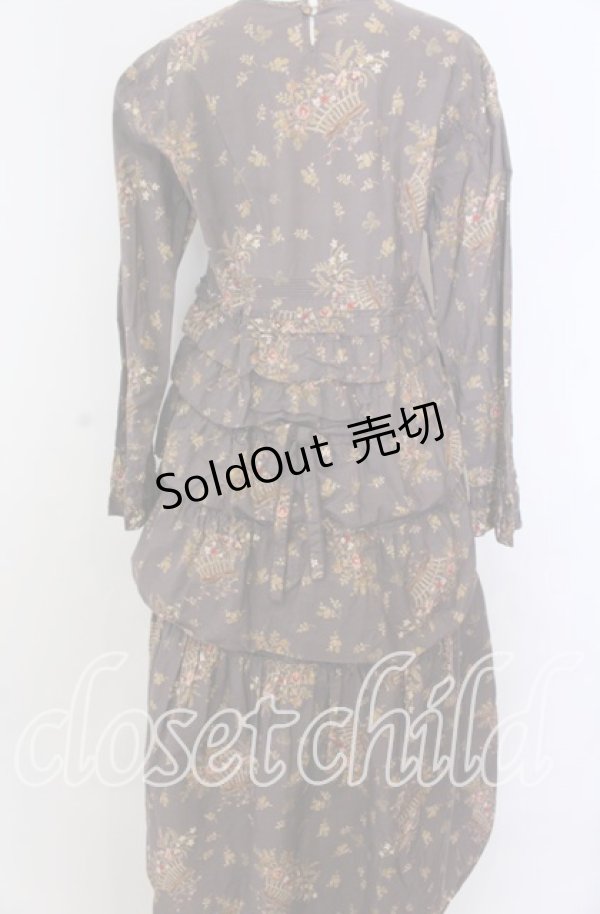 画像3: WONDERFUL WORLD / 籠ブーケ柄ワンピース  パープル O-25-11-07-054-LO-OP-OW-OS (3)