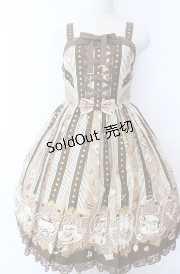 画像1: Angelic Pretty / Wonder Partyシャーリングジャンパースカート  ブラウン O-25-11-07-006-AP-OP-IG-OS (1)