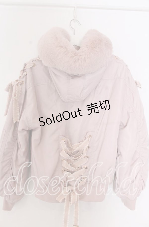 画像2: LIZ LISA / メッセージリボンファーフードブルゾン  ピンク O-25-11-07-056-LO-CO-OW-OS (2)