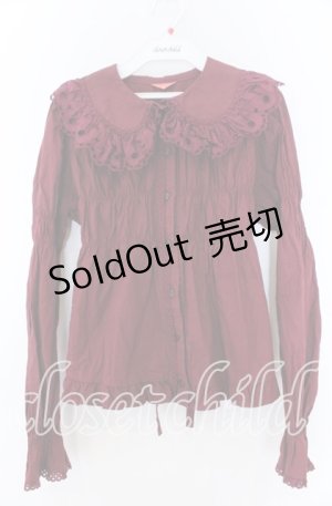 画像: BABY,THE STARS SHINE BRIGHT / 音符レースのベビードールブラウス  えんじ O-25-11-07-058-BA-BL-IG-OS