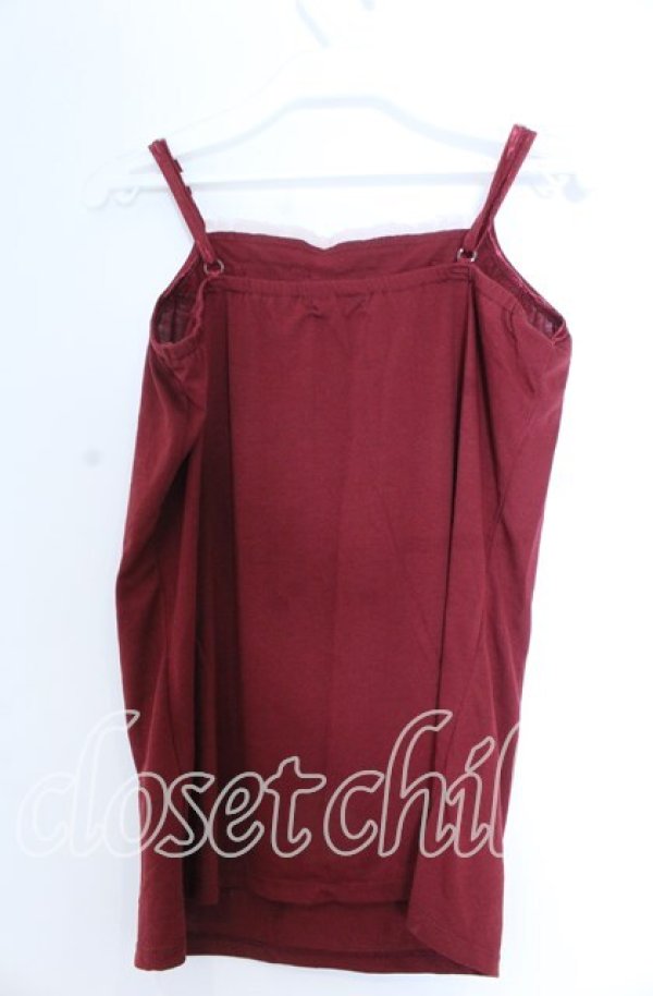 画像2: axes femme / プチローズビジューキャミソール  ワイン O-25-11-07-061-AX-TO-IG-ZT343 (2)