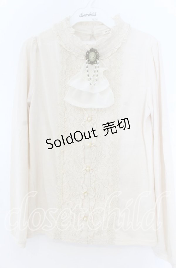 画像1: axes femme / スタンドカラーレースプルオーバー  アイボリー O-25-11-07-062-AX-TO-IG-OS (1)