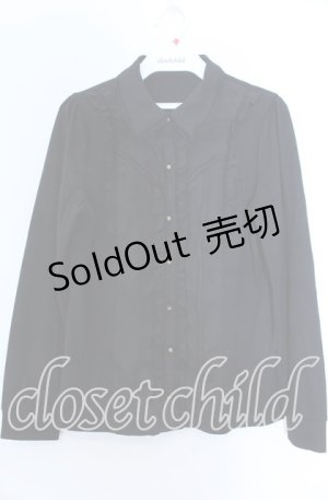 画像: axes femme / 前立てデザインブラウス風プルオーバー  クロ O-25-11-07-063-AX-TO-IG-OS